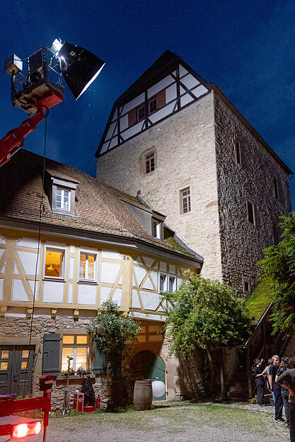 Dreharbeiten zum  Mittelalterfilm in Horkheim