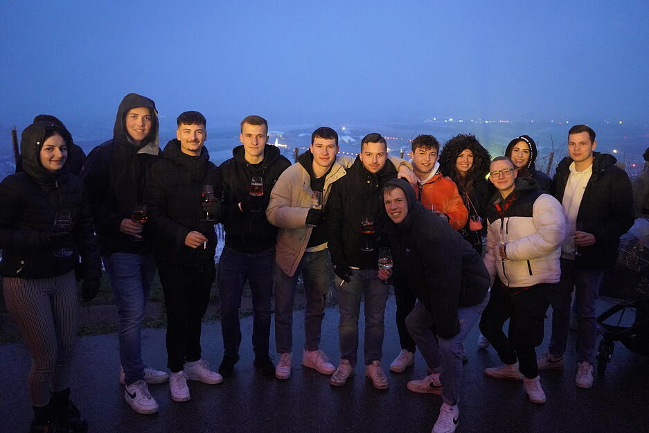 Bretzfelder Rebenglühen 2022 bei Schnee in Siebeneich