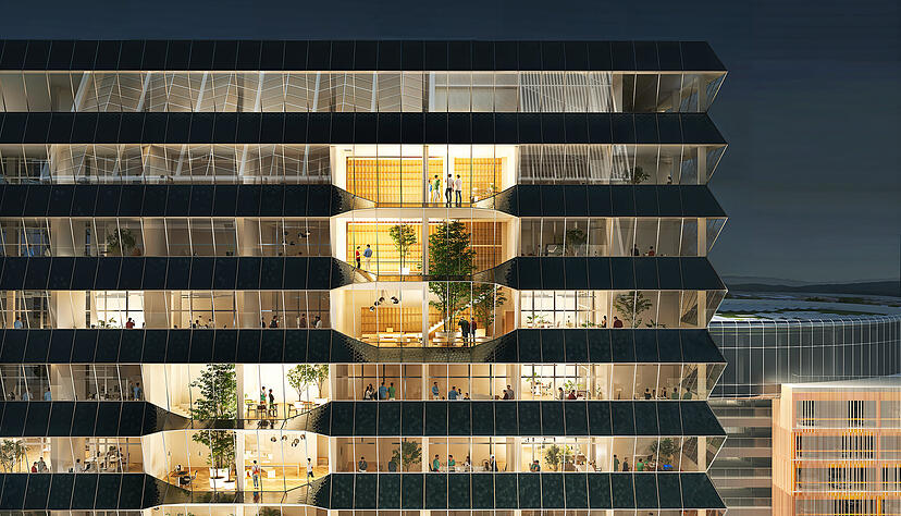 Ein Hochhaus gehört zum ersten Bauabschnitt des Ipai-Campus. Ein Hochhaus gehört zum ersten Bauabschnitt des Ipai-Campus.