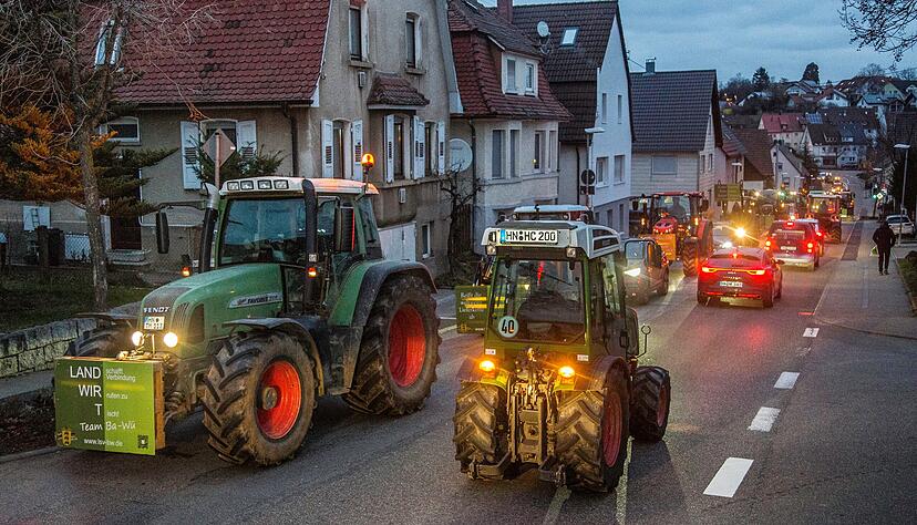 Protestfahrt in Nordheim. Protestfahrt in Nordheim.