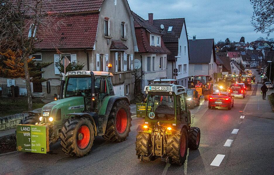Protestfahrt in Nordheim. Protestfahrt in Nordheim.
