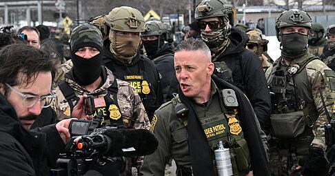 Sein rabiates Auftreten verschaffte Bovino Anerkennung bei Pr&auml;sident Trump. (Archivbild)