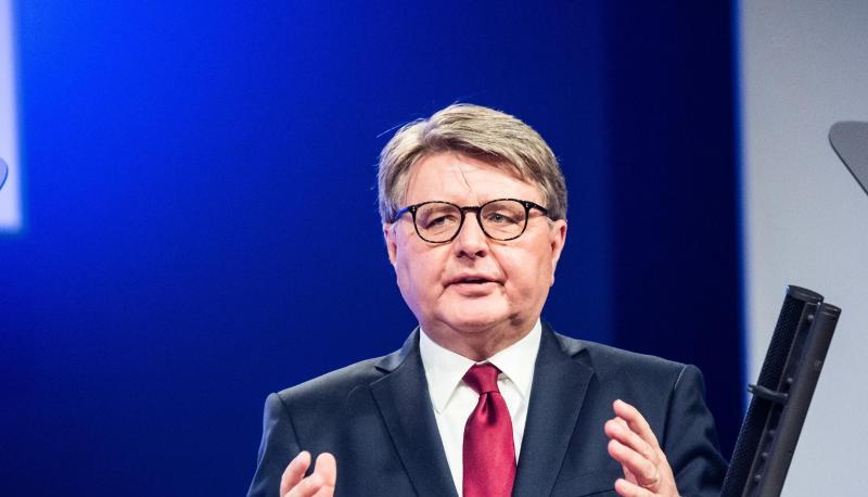 Theodor Weimer, Vorstandsvorsitzender Deutsche B&ouml;rse AG, bei einer Hauptversammlung der Deutsche B&ouml;rse AG.