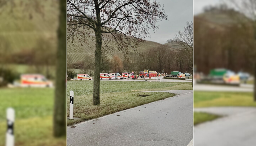 Bei Weinsberg ist es am Mittwochvormittag zu einem schweren Unfall gekommen. Zahlreiche Rettungskräfte waren vor Ort.