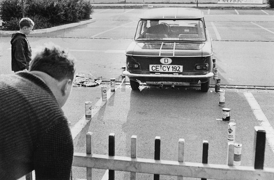 Beim 3. Deutschland-Treffen des NSU-Prinz-Clubs Anfang Oktober 1963 auf der Theresienwiese in Heilbronn stellen sich die Prinz-Fahrer bei den Fahrwettbewerben schwierigen Prüfungen.