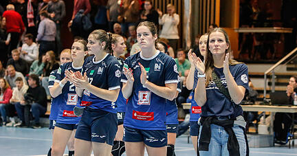 Lange Gesichter bei der verletzten Munia Smits, Amber Verbraeken, Arwen Gorb und Alessia Riner (von rechts). Die Sport-Union wartet in der Bundesliga weiter auf den ersten Sieg der Saison.