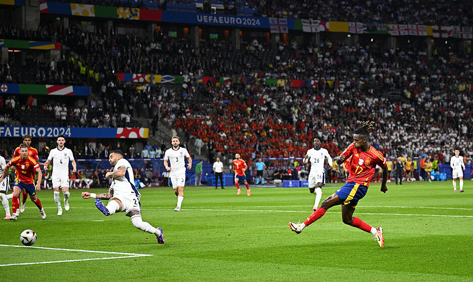 Nico Williams traf für Spanien zum 1:0 kurz nach Wiederanpfiff. Nico Williams traf für Spanien zum 1:0 kurz nach Wiederanpfiff.