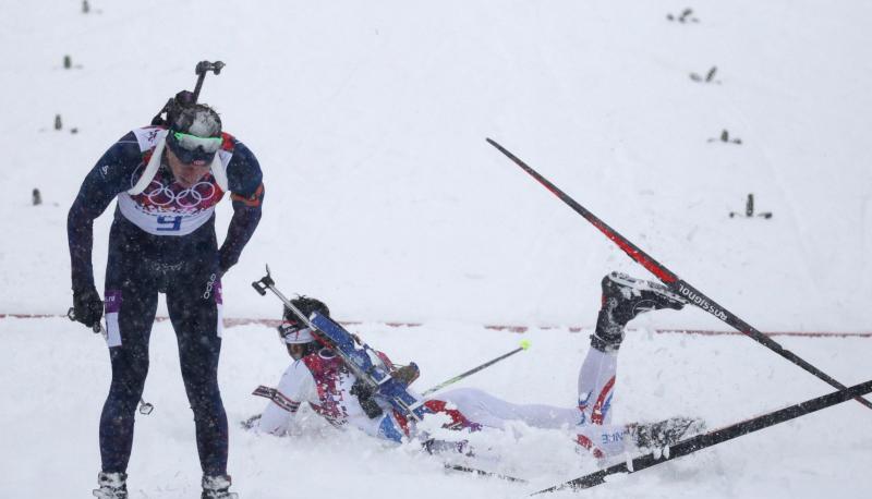 Emil Hegle Svendsen kam ganz knapp vor Martin Fourcade ins Ziel. Foto: Kay Nietfeld
