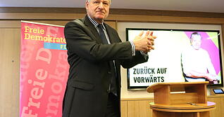 Hauptredner beim Neujahrsempfang des FDP-Kreisverbands Hohenlohe: der Spitzenkandidat f&uuml;r die Landtagswahl, Hans-Ulrich R&uuml;lke.