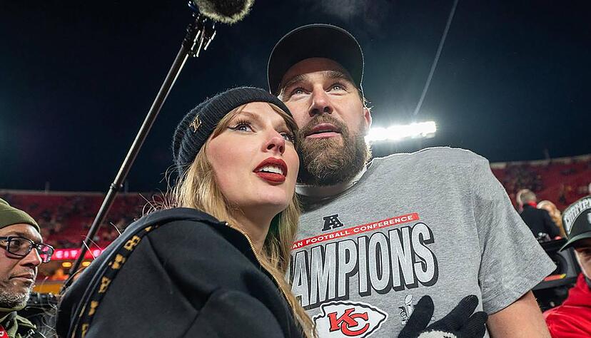 Im Juni soll die Hochzeit sein: Taylor Swift (l) und Travis Kelce. (Archivbild)