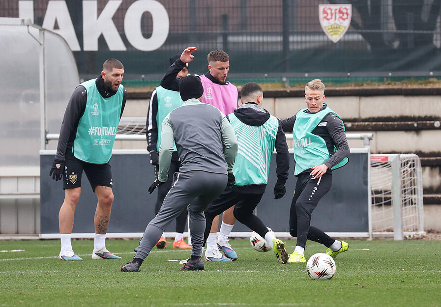 Vor dem Spiel gegen BSC Young Boys fand am Mittwochmittag das Abschlusstraining des VfB Stuttgart statt.