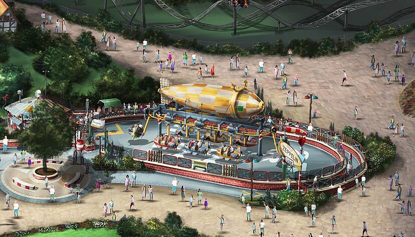 So wird das neue Fahrgeschäft "Luftikus" im Erlebnispark Tripsdrill aussehen.