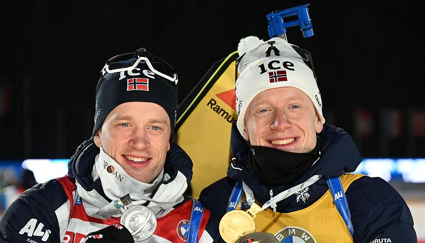 Tarjei Bö (links) und Johannes Thingnes Bö standen oft gemeinsam auf dem Podium.