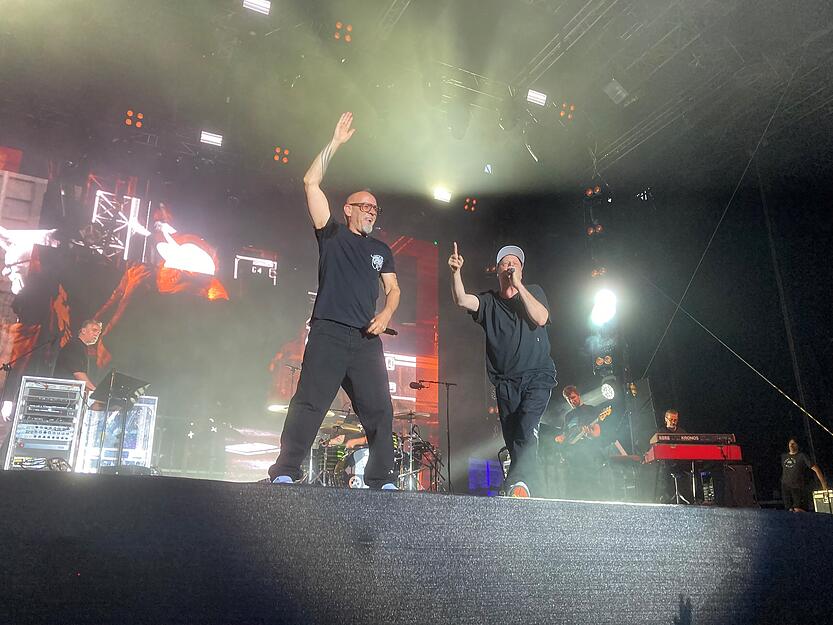 Mit ihren Hip-Hop-Hits treten die Fantastischen Vier auf dem Ludwigsburger Schlossplatz auf. Mit ihren Hip-Hop-Hits treten die Fantastischen Vier auf dem Ludwigsburger Schlossplatz auf.