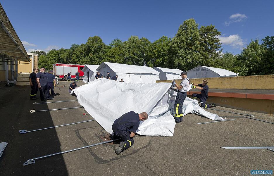 Notunterkunft für Flüchtlinge in Neuenstadt
