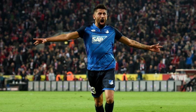 Hoffenheims Kerem Demirbay jubelt &uuml;ber seinen Treffer zum 1:1-Ausgleich. Foto: Jonas G&uuml;ttler