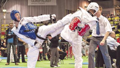 Die Taekwondo-K&auml;mpfer aus &Ouml;hringen um den deutschen Jugend-Vizemeister Leo W&ouml;rner (links) erk&auml;mpften sich beim Park-Pokal vier Medaillen.Foto: privat