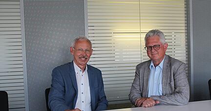 Professor Dr.-Ing Hans Dieter Wagner (links) und Professor Dr. Jörg Wild haben über ihre Zeit an der Hochschule Heilbronn einiges zu erzählen.
Foto: Lisa Könnecke