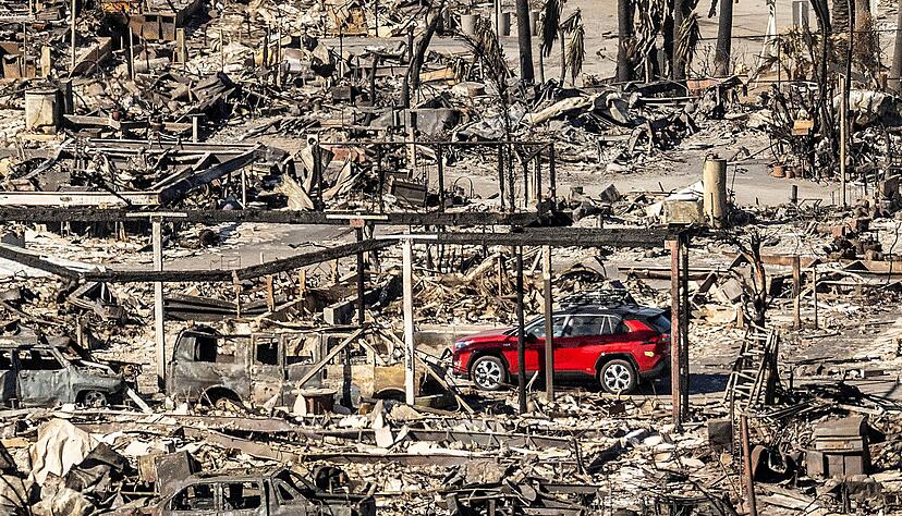 Zerst&ouml;rung wie im Krieg: Eine ehemalige Wohnsiedlung in Los Angeles