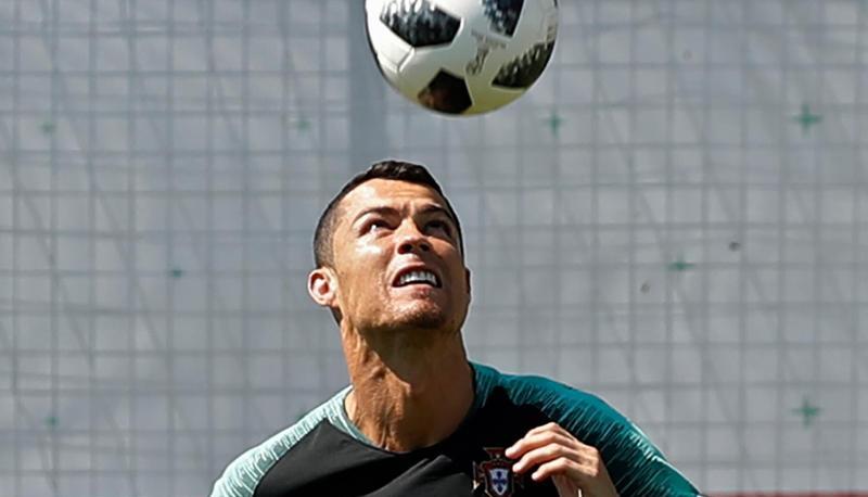 Portugals Superstar Cristiano Ronaldo beim Training.