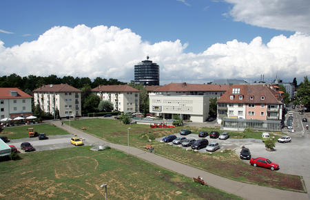 Blick auf das Landerer Areal,  August 2004. Foto: HSt-Archiv.