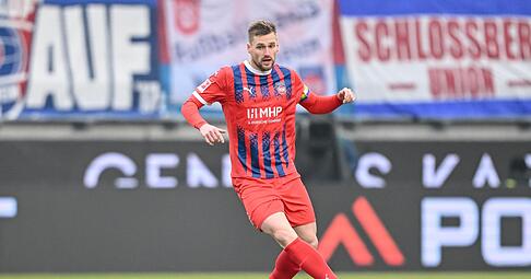 Kapitän Patrick Mainka will mit dem 1. FC Heidenheim das Achtelfinale in der Conference League erreichen.