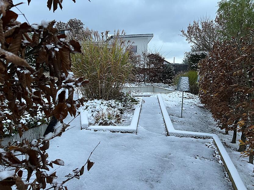 In Roigheim ist der erste Schnee gefallen.