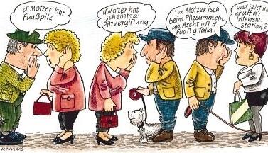 Die Waldenburger Senioren sind nicht mehr auf Mund-zu-Mund-Propaganda angewiesen. Eine Brosch&uuml;re listet wichtige Informationen auf.Karikatur: Heinz Knaus