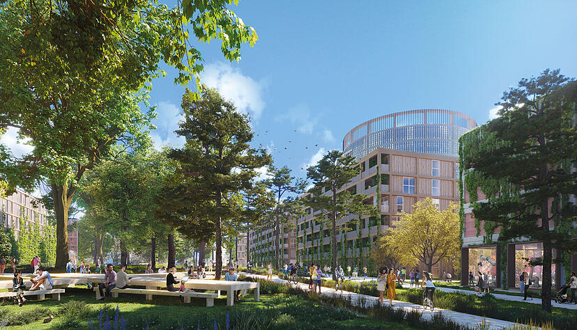 Das Architekturbüro MVRDV aus Rotterdam hat sich den Auftrag für den KI-Park in Heilbronn geholt. Das sind die Entwürfe, wie das Gelände einmal aussehen soll. Das Architekturbüro MVRDV aus Rotterdam hat sich den Auftrag für den KI-Park in Heilbronn geholt. Das sind die Entwürfe, wie das Gelände einmal aussehen soll.