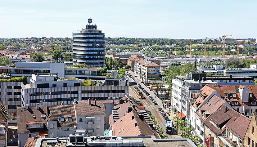 Blick auf Heilbronn.