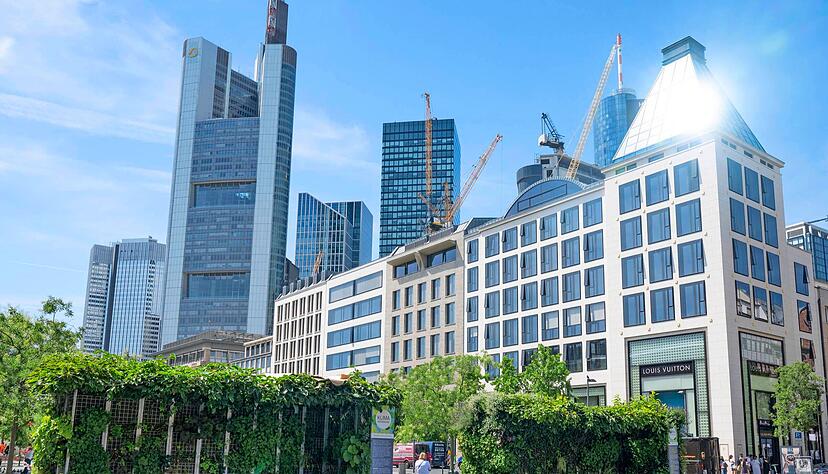 Grün in der Stadt bedeutet niedrigere Temperaturen. In Frankfurt spenden mobile bepflanzte Container Passanten Schatten.