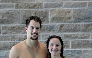 Fabian Schwingenschlögl und seine Freundin Nadine Laemmler schwimmen für die Neckarsulmer Sport-Union und haben klare Ziele für Taipeh.
Foto: Alexander Bertok