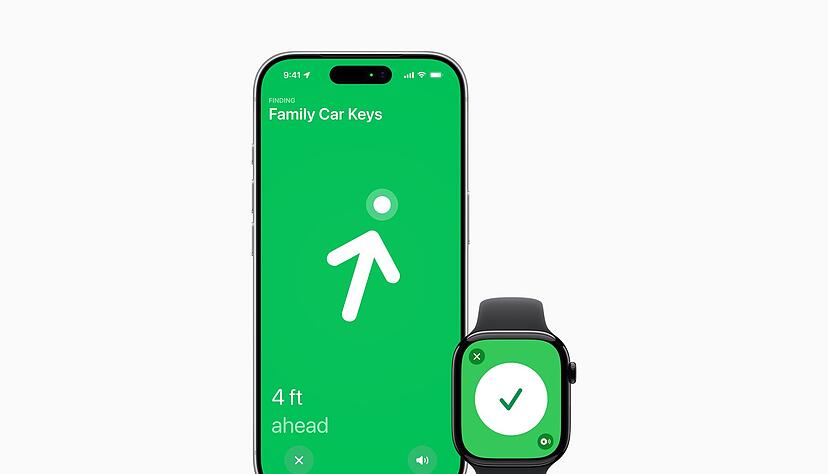 Genaues Suchen f&uuml;hrt mithilfe von Vibration und akustisch-optischem Feedback zu verlorenen Gegenst&auml;nden. Bei den neuen Airtags soll die Reichweite daf&uuml;r um die H&auml;lfte gr&ouml;&szlig;er sein als bisher.