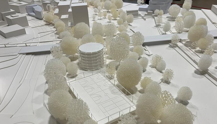 Ein Modell zeigt, wie die Erweiterung des Bildungscampus in Heilbronn im Detail aussehen soll. Ein Modell zeigt, wie die Erweiterung des Bildungscampus in Heilbronn im Detail aussehen soll.