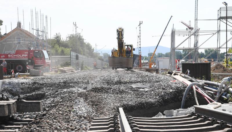 Arbeiten an der Baustelle des Bahntunnels Rastatt. Foto: Uli Deck/Archiv