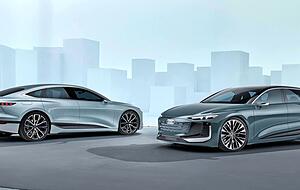 Im neuen Jahr kommt der vollelektrische A6 E-Tron als Limousine (links) und Kombi namens Avant auf den Markt.