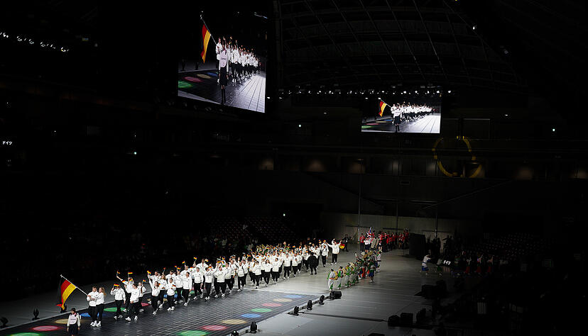 Einmarsch der deutschen Mannschaft bei der Eröffnungsfeier in Tokio.