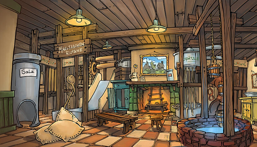 Der Erlebnispark Tripsdrill zeigt, wie der neue Indoorspielplatz k&uuml;nftig aussehen soll.