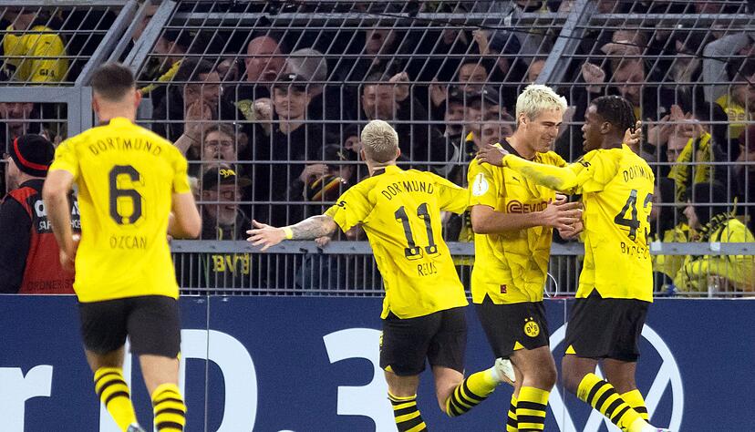 Marco Reus (2.v.l) brachte den BVB gegen Hoffenheim in Führung. Marco Reus (2.v.l) brachte den BVB gegen Hoffenheim in Führung.