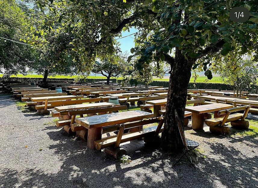 Der Biergarten Waldschänke in Obereisesheim hat 500 Sitzplätze im Außen- und ungefähr 40 im Innenbereich.