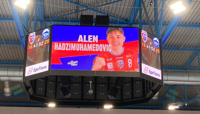 Strahlte am Samstagabend immer wieder vom Videowürfel in der Bietigheimer Arena: Alen Hadzimuhamedovic.