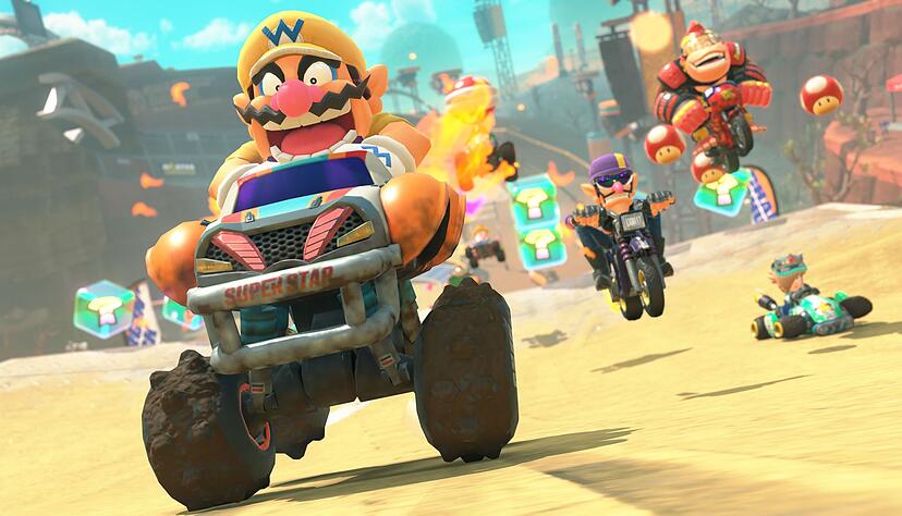 Ein «Mario Kart»-Schwergewicht: Der zornige Wario. Ein «Mario Kart»-Schwergewicht: Der zornige Wario.