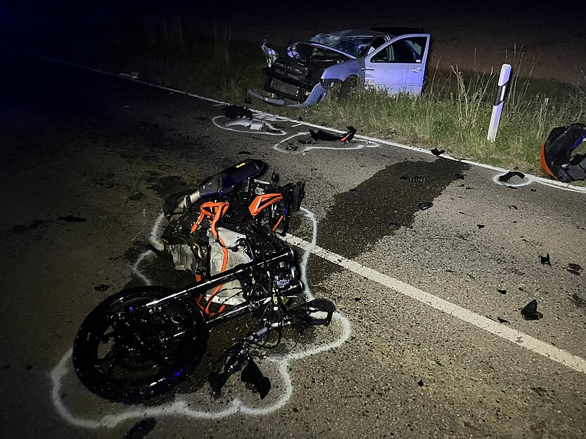 Der Motorradfahrer konnte nicht mehr ausweichen.