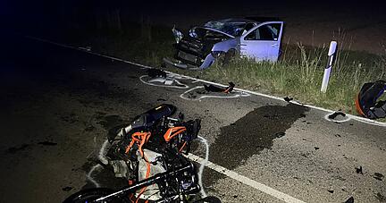 Der Motorradfahrer konnte nicht mehr ausweichen. Der Motorradfahrer konnte nicht mehr ausweichen.