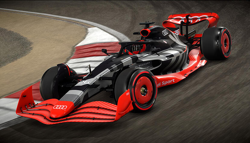 Mit einem Showcar hat Audi bereits gezeigt, wie eine mögliche Lackierung des Formel-1-Rennwagens aussehen könnte. Mit einem Showcar hat Audi bereits gezeigt, wie eine mögliche Lackierung des Formel-1-Rennwagens aussehen könnte.