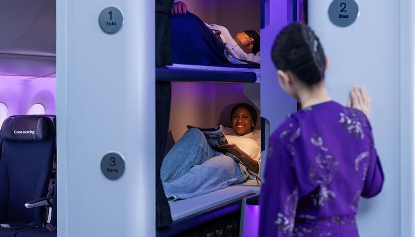 Das &laquo;Skynest&raquo; ist eine Art Etagenbett mitten in der Boeing 787-9 Dreamliner.
