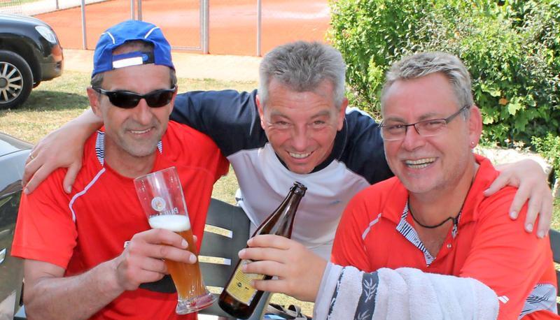 Claus Martin, Thomas Evren und Andreas Michler nach dem Tennismatch.