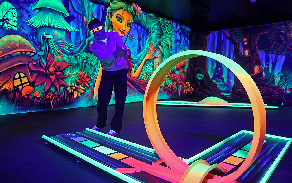 Die Anlage bietet verschiedene Aktivitätsbereiche, die für unterschiedliche Zielgruppen ausgelegt sind.