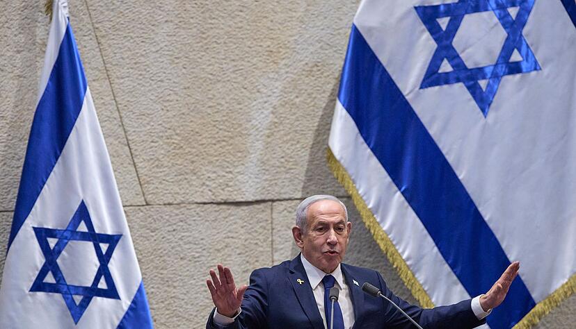 Israels Premier Netanjahu bekräftigt seine Ablehnung eines palästinensischen Staates. Israels Premier Netanjahu bekräftigt seine Ablehnung eines palästinensischen Staates.