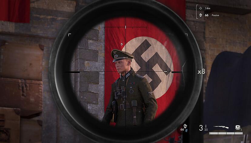 Verbirgt sich die geheime Wunderwaffe hinter diesen Mauern? - Agent Hawker muss mit allen Mitteln ins Schloss eindringen.